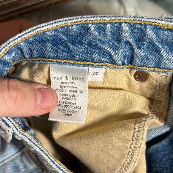 Rag & Bone Dre Low-Rise Denim Shorts in Dagger Blue Wash Size 27 Jean Shorts - Picture 11 of 12